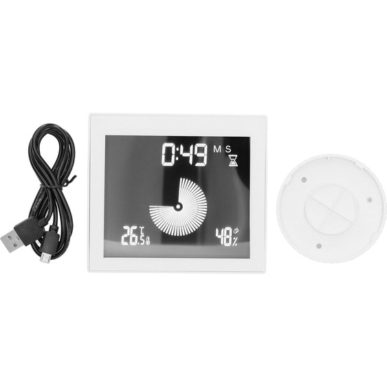Thermomètre/humidimètre multifonctionnel avec fonction de minuterie-réveil, blanc, USB, 5 V, 1 A