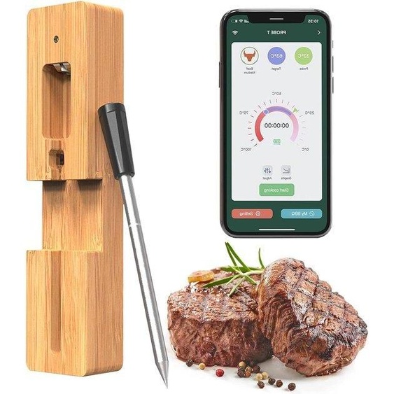 Thermomètre sans fil Bluetooth pour barbecue, étanche, portée de 60 m