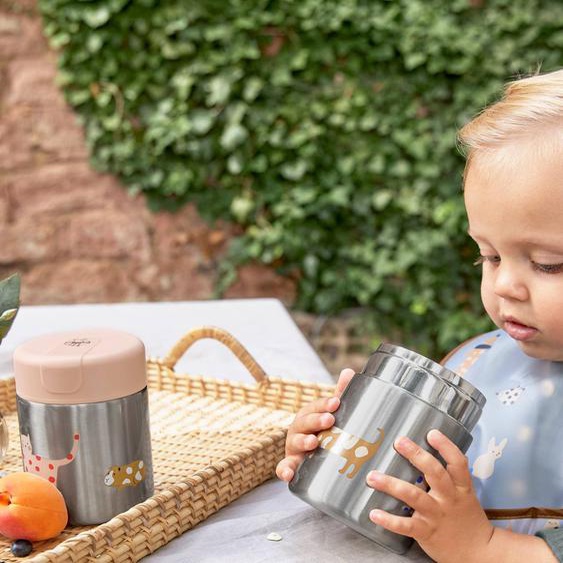 Thermos repas LÄSSIG en inox little mateys orange épicée