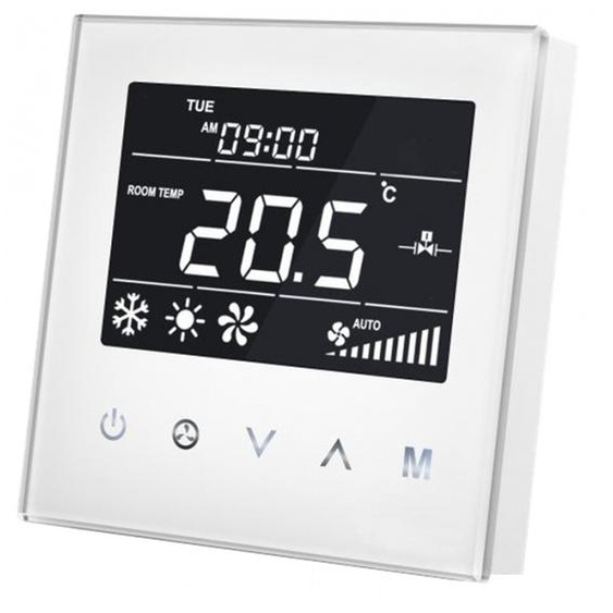 Thermostat à ventilo-convecteur pour 4 tubes, Z-Wave, Glas Touch