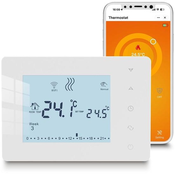 Thermostat connecté à batterie, thermostat programmable