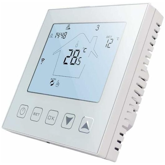 Thermostat Connecté WiFi Chauffage au Sol Electrique 16A Alexa Google Assistant Compatible avec Sonde, Programmable Thermostat dambiance Plancher