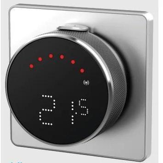 Thermostat dambiance Salus, domotique, rond, socle de table, support mural, noir, 1 pièce