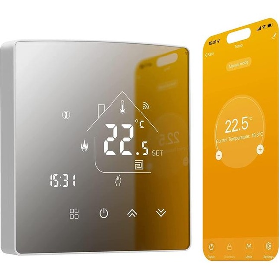 Thermostat de chauffage connecté, thermostat intelligent avec écran tactile