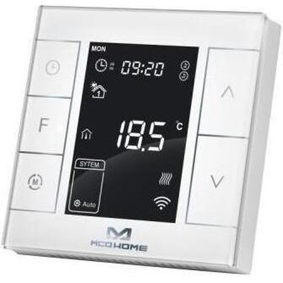 Thermostat de chauffage électrique avec capteur dhumidité, Z-Wave, écran tactile en verre