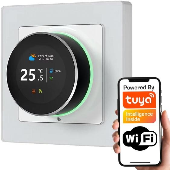 Thermostat de Chauffage PSMART 16A Blanc Connecté WiFi Tuya