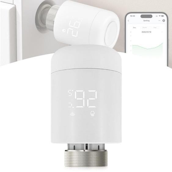 Thermostat de radiateur intelligent, thermostat Wi-Fi, régulateur de chauffage, thermostat avec contrôle via application etvocale, thermostat programmable