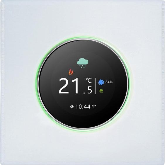 Thermostat intelligent de fidélité sans fil Contrôleur de température à boutons Contrôle vocal compatible avec Alexa Blanc