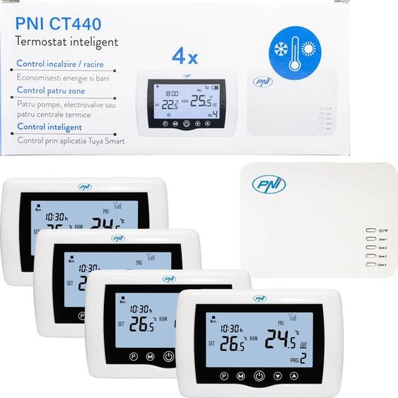 Thermostat intelligent PNI CT440 sans fil, avec WiFi, contrôle de 4 zones via Internet