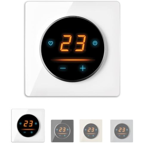 Thermostat OneKeyElectro 25 WIFI Touch avec cadre en verre Garda - blanc