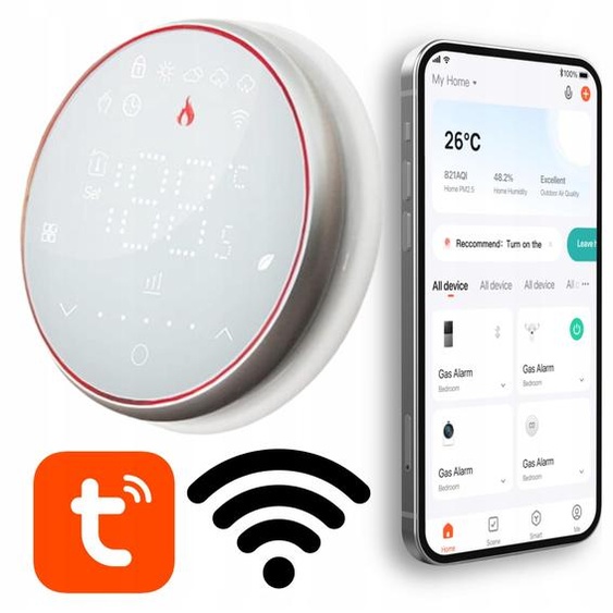 Thermostat Tuya WiFi 5A Maison Intelligente pour Chauffe-eau