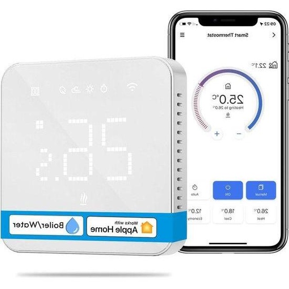 Thermostat WiFi intelligent pour chaudière, avec affichage LED et télécommande