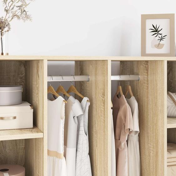 Tige de placard 2 pcs Argenté 764 x 15 x 29 mm