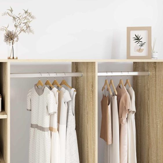 Tige de placard 2 pcs Argenté 764 x 15 x 29 mm