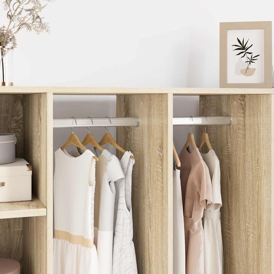 Tige de placard 2 pcs Argenté 764 x 15 x 29 mm