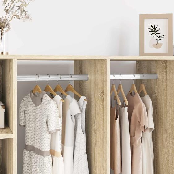 Tige de placard 2 pcs Argenté 764 x 15 x 29 mm