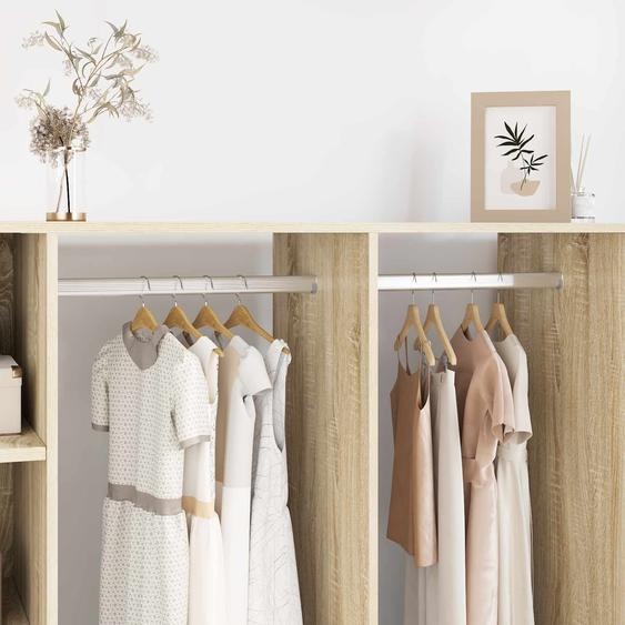 Tige de placard 2 pcs Argenté 764 x 15 x 29 mm