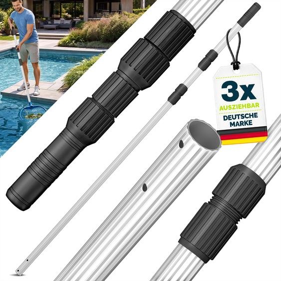 tillvex Barre télescopique de piscine 1,20 - 3,60m | Barre de piscine en aluminium | Barre pour nettoyer la piscine en 3 parties
