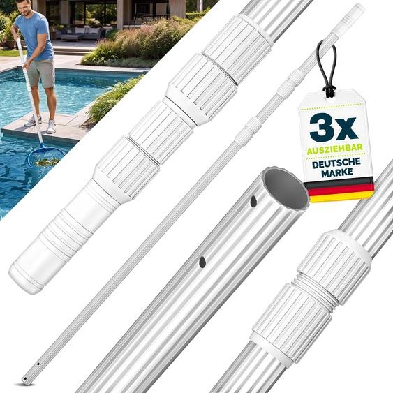 tillvex Barre télescopique de piscine 1,20 - 3,60m | Barre de piscine en aluminium | Barre pour nettoyer la piscine en 3 parties