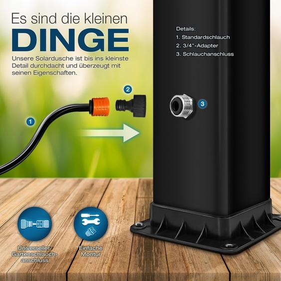 tillvex Douche solaire 40L noire avec housse de protection Douche de jardin Douche de piscine Camping Piscine Solaire Douche extérieure Douche de pluie