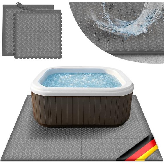 tillvex® Tapis de fond pour spa carré 200 cm Gris | Tapis de fond pour spas extérieurs | Tapis de protection thermique du fond de la piscine | Protection du fond de la piscine protège & isole