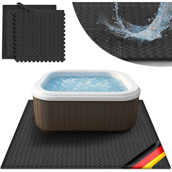 tillvex® Tapis de sol pour spa carré 200 cm noir | Tapis de sol pour spas extérieurs | Tapis de protection thermique du fond de la piscine | Protection du fond de la piscine protège & isole
