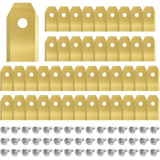 45 Pièces Lames Tondeuse en Titane, Lame Robot Tondeuse pour Husqvarn/Automower/Yardforce/Gardena avec Vis, Lames de Rechange pour Modèles 105, 310,