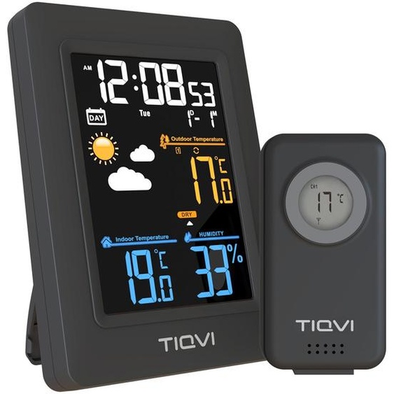 Tiqvi Station Météo WiFi Capteur Extérieur Sans Fil Écran Couleur