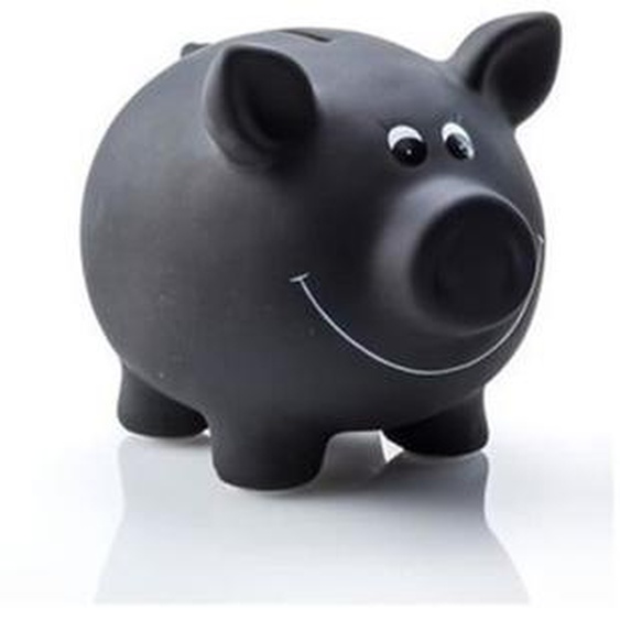Tirelire cochon personnalisable en céramique avec craie - Noir