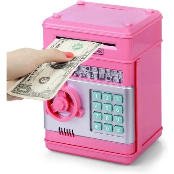 Tirelire Électronique Enfant 3-12 Ans, Coffre-Fort Avec Code Pour Fille Jouet Tirelire Argent Atm Safe Tirelires Cadeaux Fill[J170]