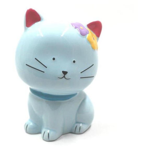 Tirelire en Céramique Chaton Bleu