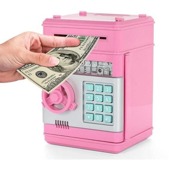 Tirelire numérique - Noname - Mini ATM - Rose - Plastique ABS - 600 pièces de monnaie