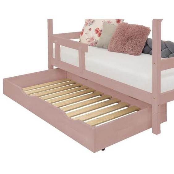 Tiroir de lit 120 x 200 avec sommier BUDDY - rose pastel - GENERIQUE - Chambre - Adulte