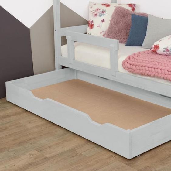 Tiroir de lit - GENERIQUE - 120 x 180 cm - Bois massif - Gris clair - Adulte