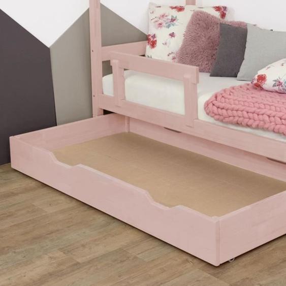 Tiroir de lit - GENERIQUE - BUDDY - 120 x 160 cm - Rose pastel - Bois massif