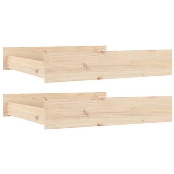Tiroir de lit rangement avec roulettes lot de 2 bois de pin