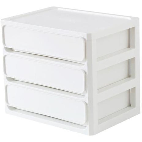 Tiroir de rangement - VVIKIZY - Multicouches empilable - Anti-poussière - Blanc - Bureau