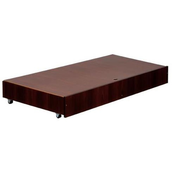 Tiroir lit bébé à roulettes en bois - Marron - L 119 x H 17 x l 62 cm