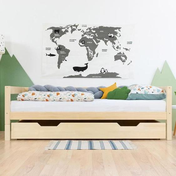 Tiroir lit dappoint BUDDY - à roulettes - couleur bois naturel - pour lit 80 x 160 cm