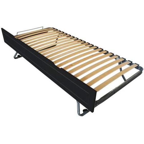 Tiroir lit Sommier relevable pin - ABC MEUBLES - Noir - 90 x 190 cm - A lattes - Pieds de lit inclus