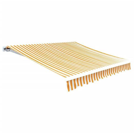 Tissu dauvent Jaune tournesol/blanc 4 x 3 m (cadre non inclus) Vidaxl