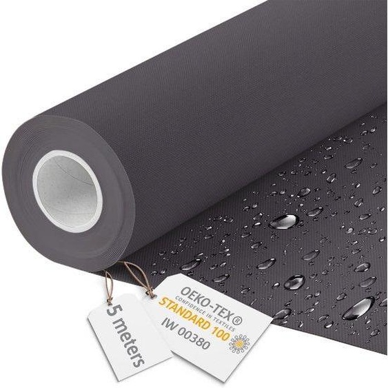 Tissu en toile imperméable pour matelas, largeur 160 cm - Tissu imperméable 220 g/m² 600D - Anthracite, 5 mètres