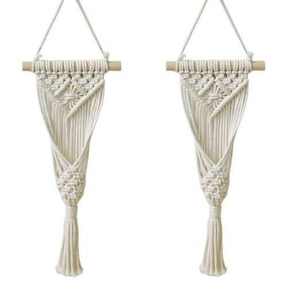 Tissu mural tissé - set de 2 - décoration intérieure boho - art mural chic - fait main - chambre à coucher salon - appartement de ferme - dortoir