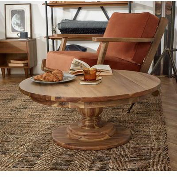 Table basse ronde en acacia D 80 cm TODD