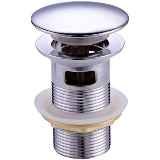 Todot - Bonde de Lavabo Pop-up DDTP02TY, Vidage Clapet Push Open Pour Lavabo en Laiton, Chromé g 1-1/4 - Avec trop-plein