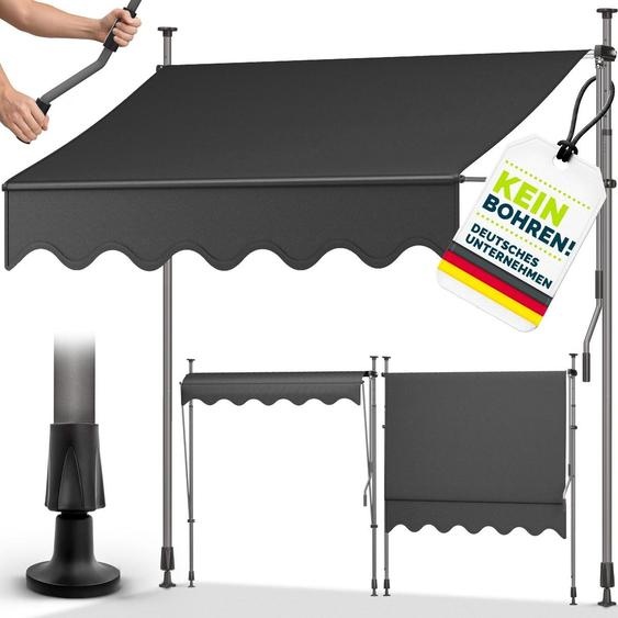 Toile de balcon Klemluifel - 250 cm - Gris anthracite - Protection UV 50+ - Résistante à leau