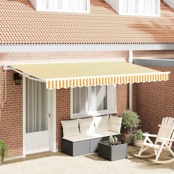 Toile de rechange pour auvent Jaune et blanc 380 x 195 cm