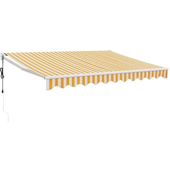 Toile de store électrique avec télécommande - 3,5 x 2,5 mètres - Structure en aluminium - Jaune