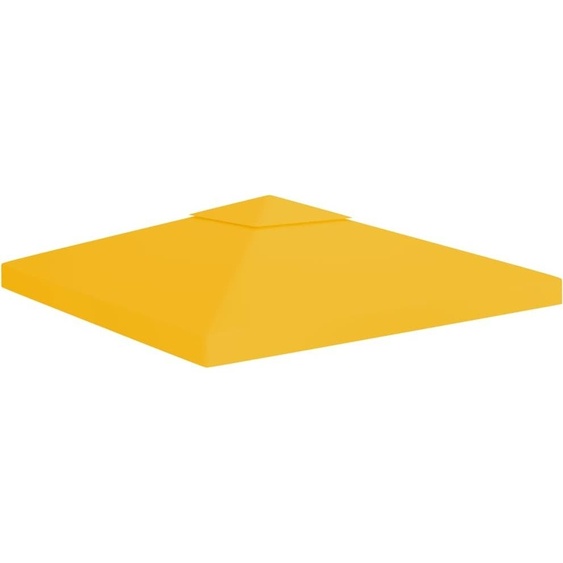 Toile de toit de belvédère 2 niveaux 310 g/m² 3x3 m Jaune