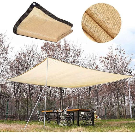 Sunxury - Toile dombrage Beige Voile Rectangulaire 90% Résistant Aux uv Respirant et Ombrage pour Serre Pergola Jardin Piscine 3mx5m(9.8x16ft)